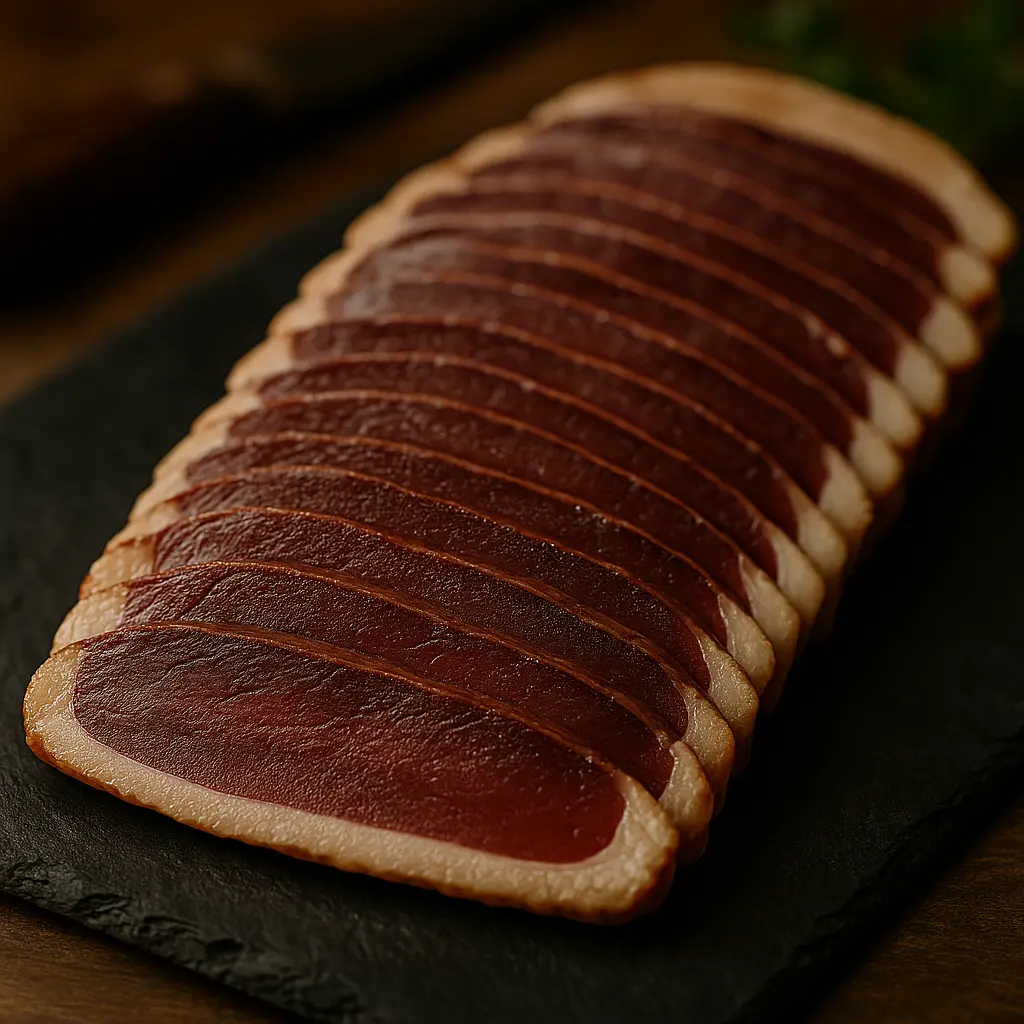 Magret de canard fumé tranché